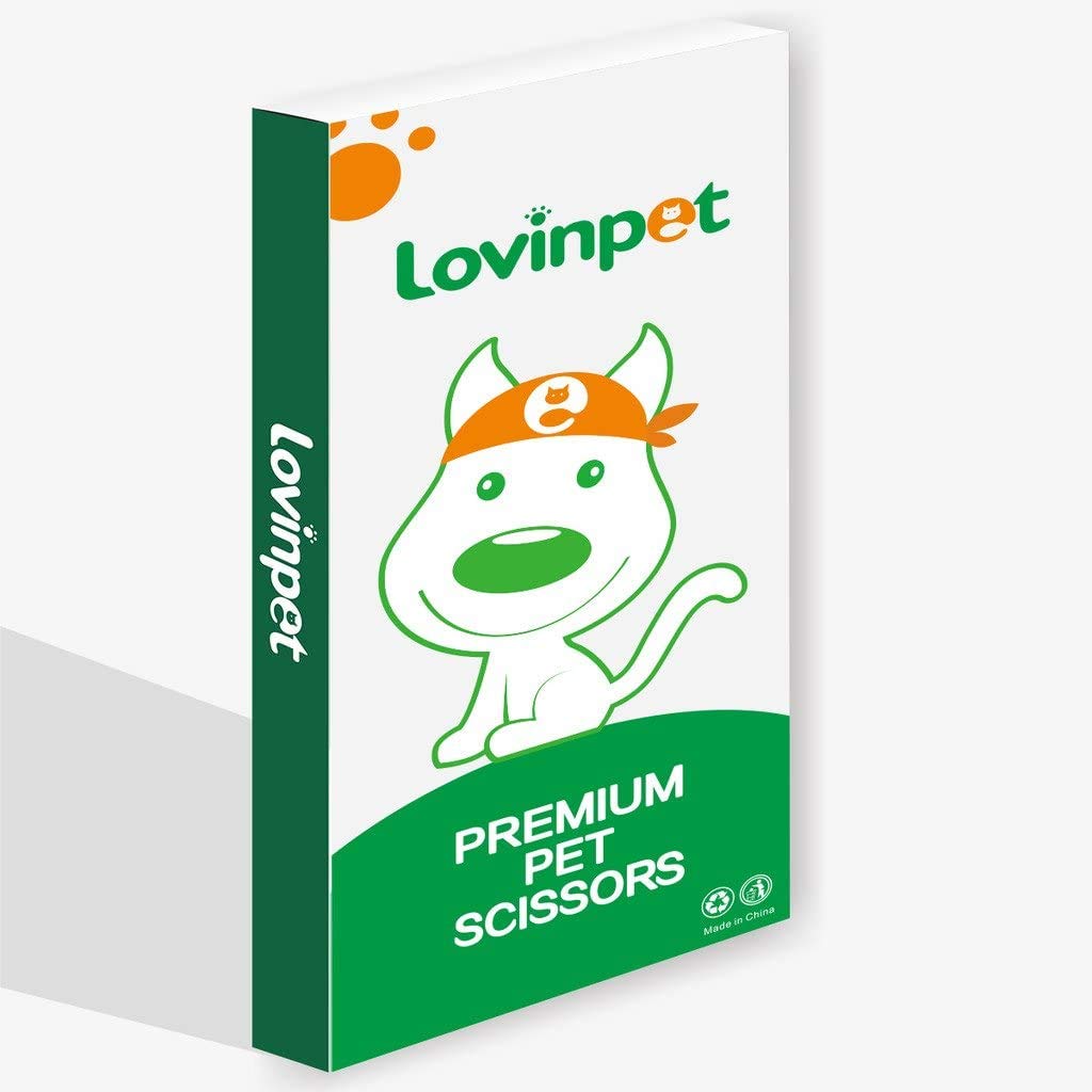 LovinPet packaging ouvert montrant les ciseaux prêts à l’emploi et accessoires