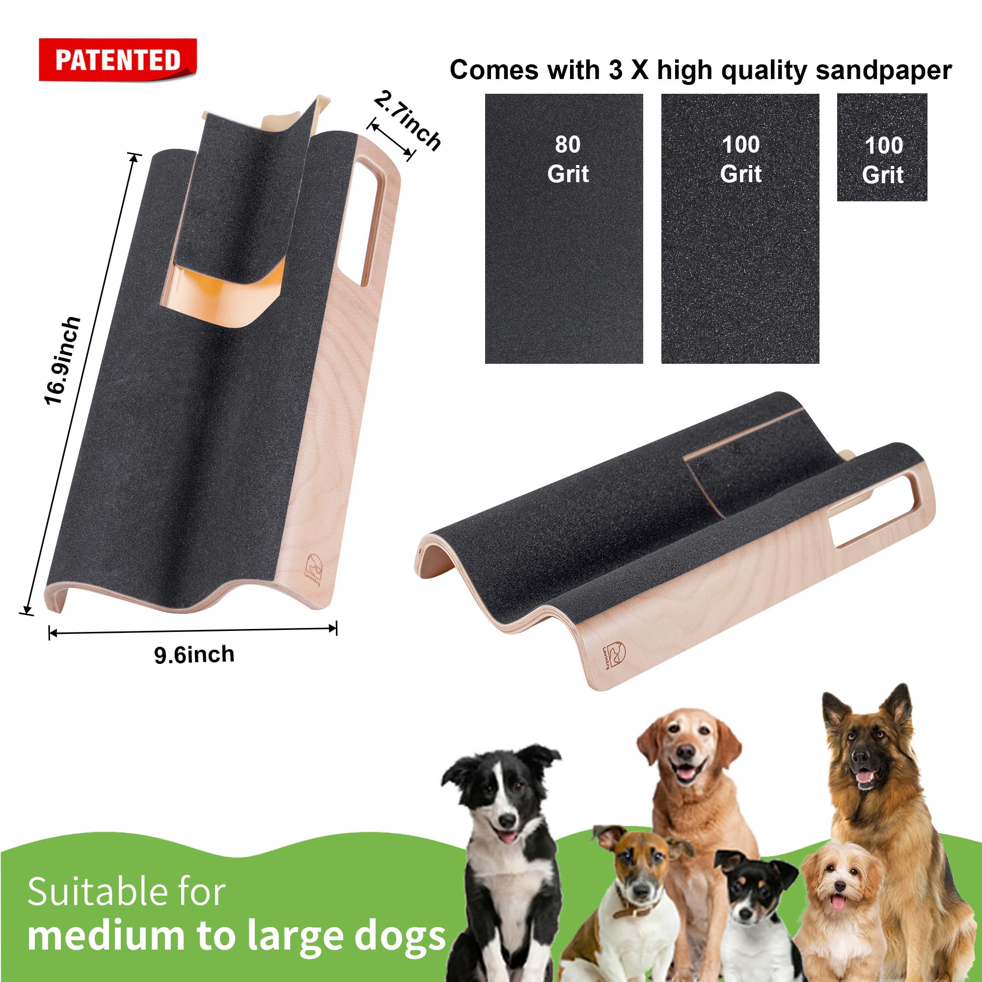 LovIntry chien se frottant pour limer ongles naturellement