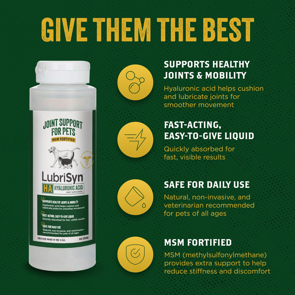 Lubrisyn étiquette produit listant HA et MSM pour confiance client