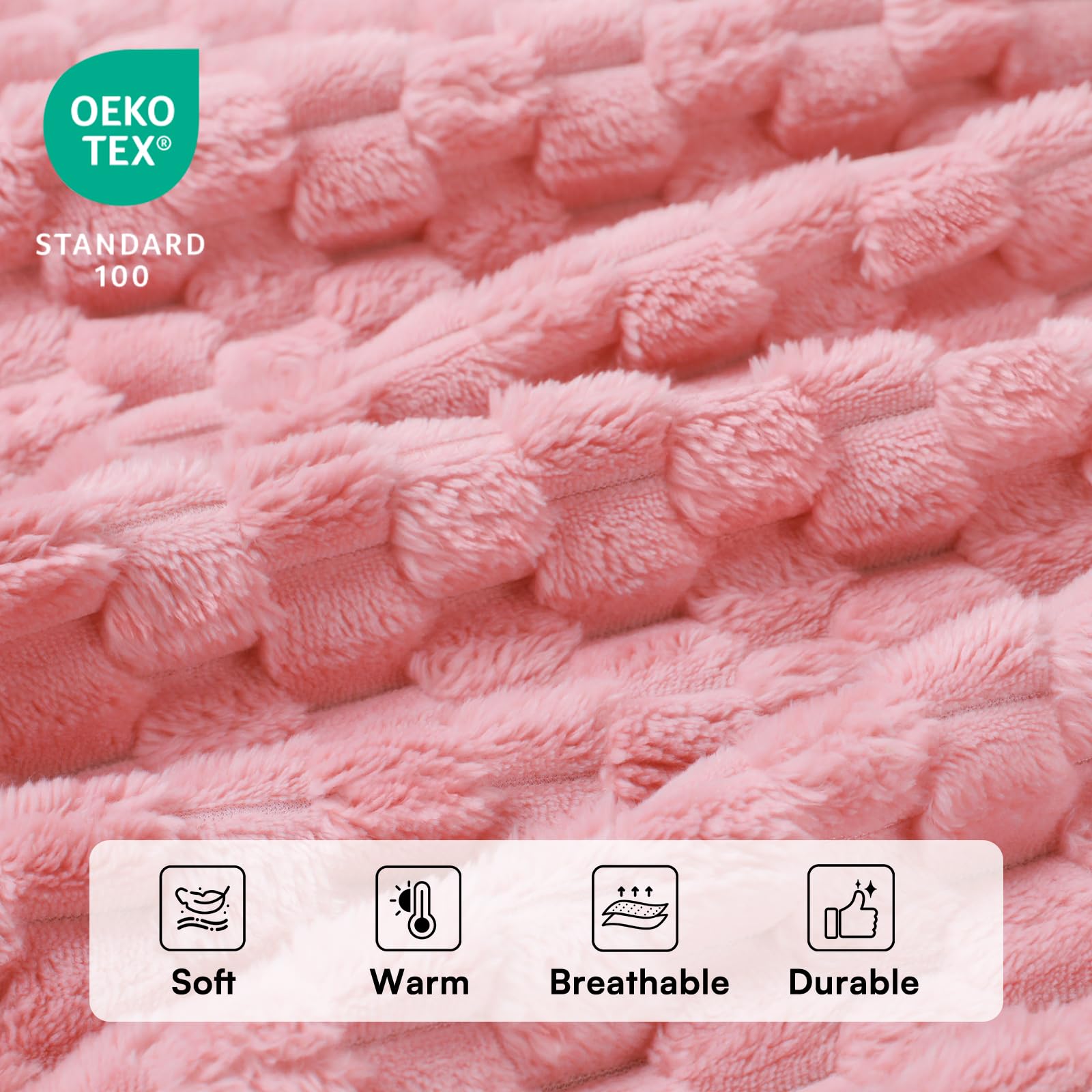 Luciphia gros plan texture fleece 3D offrant douceur et rétention de chaleur