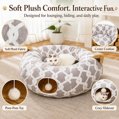 LUCKITTY coussin et balle peluche montrant divertissement et moelleux inclus