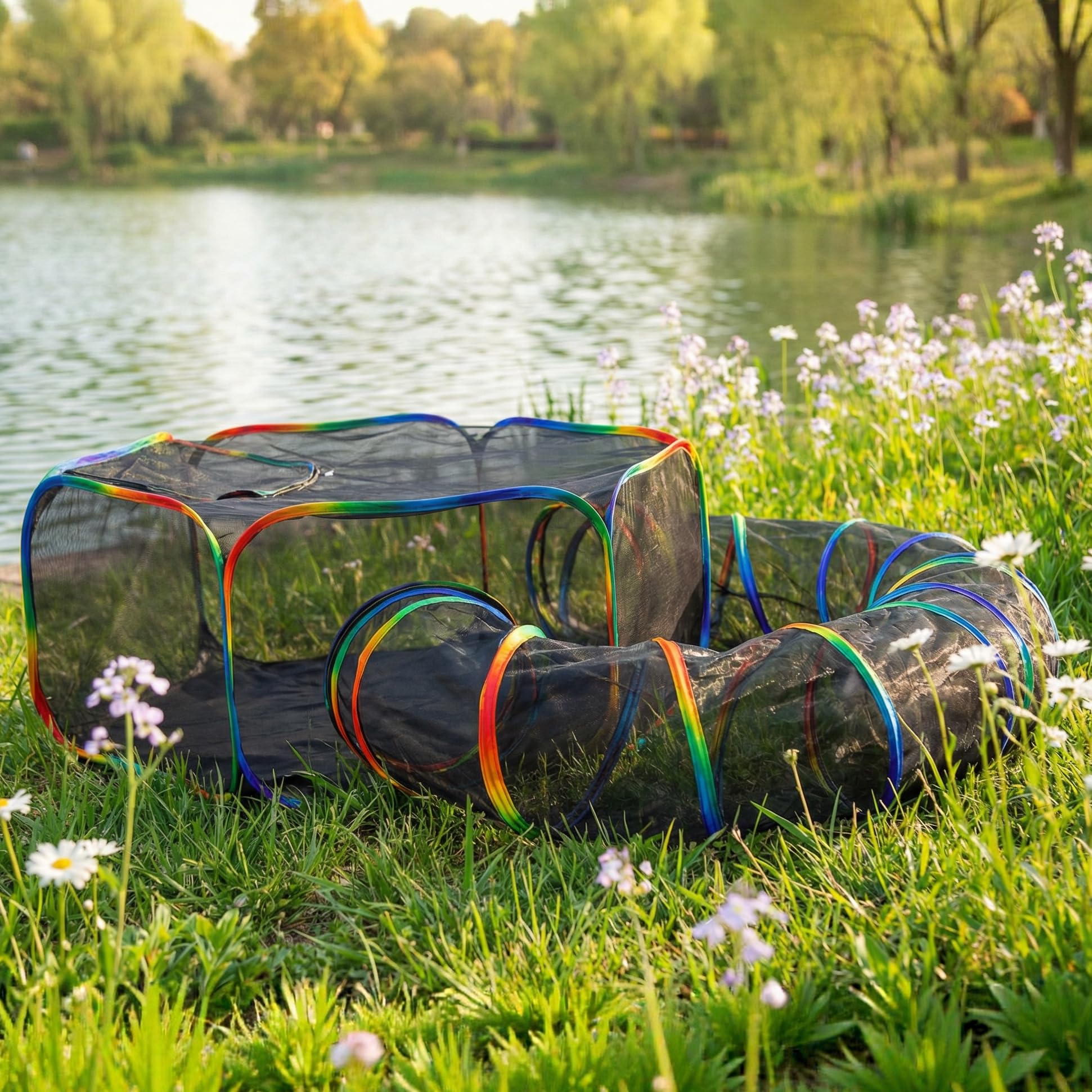 LUCKITTY installation en jardin offrant espace sûr en extérieur