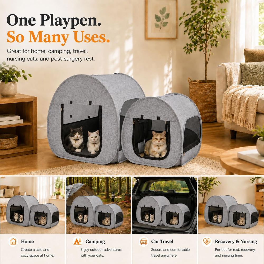 LUCKITTY enclos plié dans sac, transport et rangement simplifiés