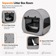 LUCKITTY ouverture de la porte-litière accessible, nettoyage et hygiène facilités