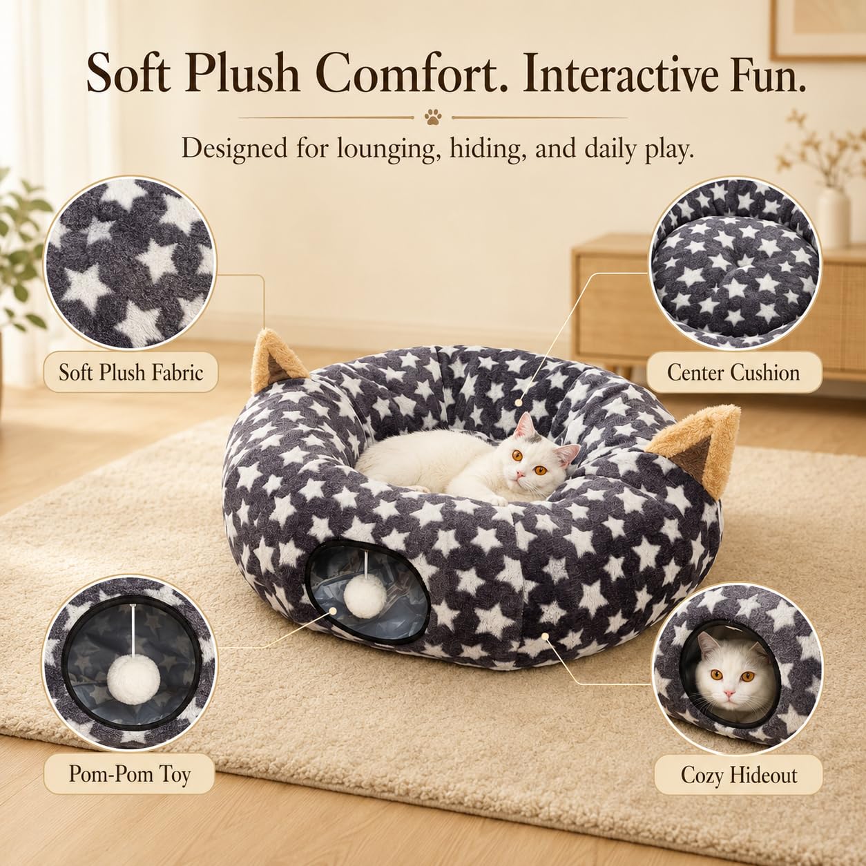 LUCKITTY coussin amovible visible pour nettoyage facile