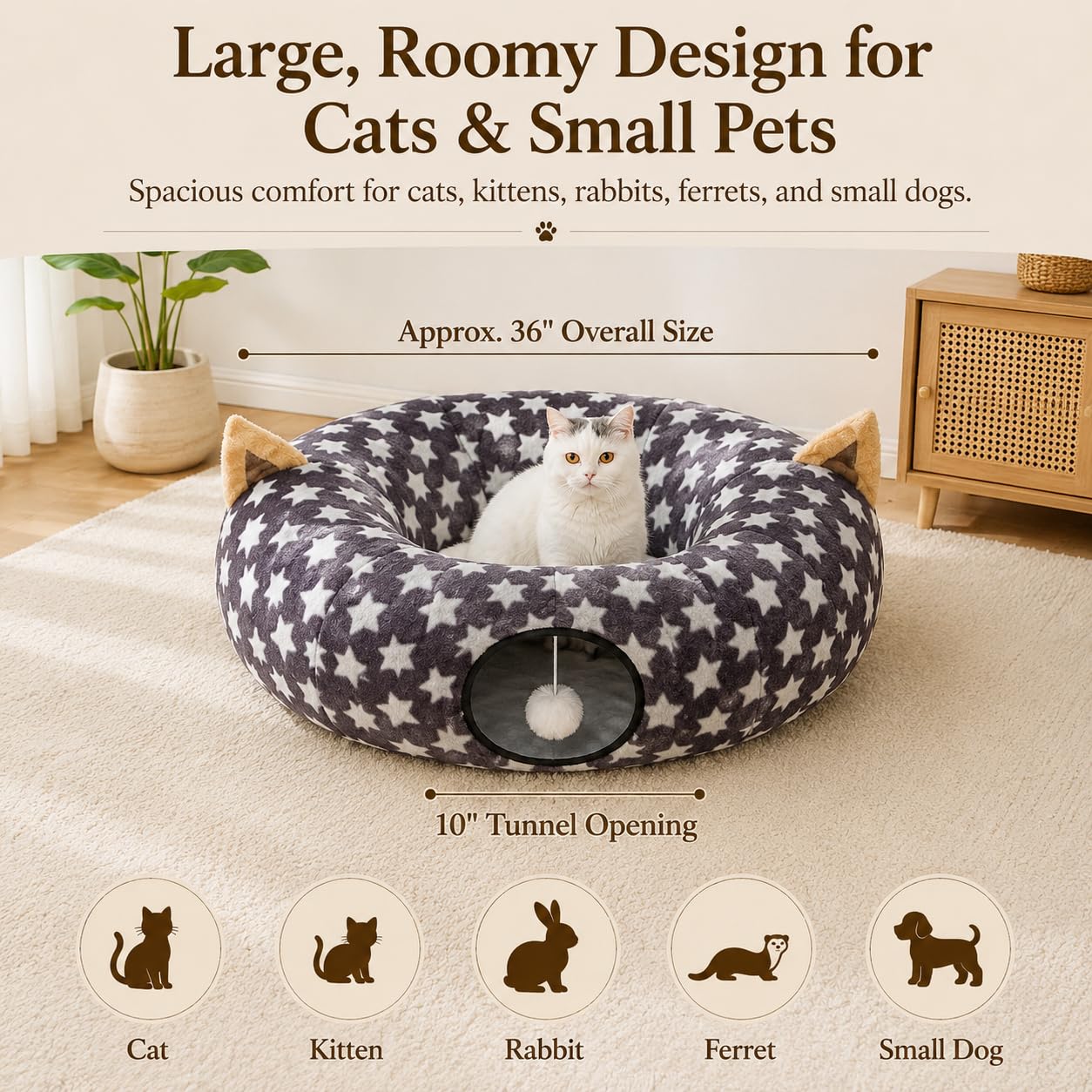 LUCKITTY comparaison taille montrant dimensions adaptées petits animaux