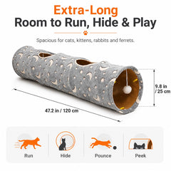 LUCKITTY chat explorant le tunnel pour jeu actif et exercise