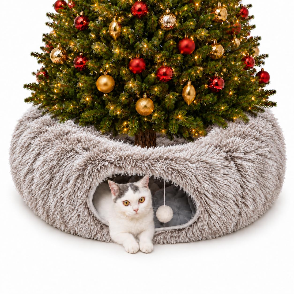 LUCKITTY tunnel face avant en peluche, attire l'animal et décore la maison
