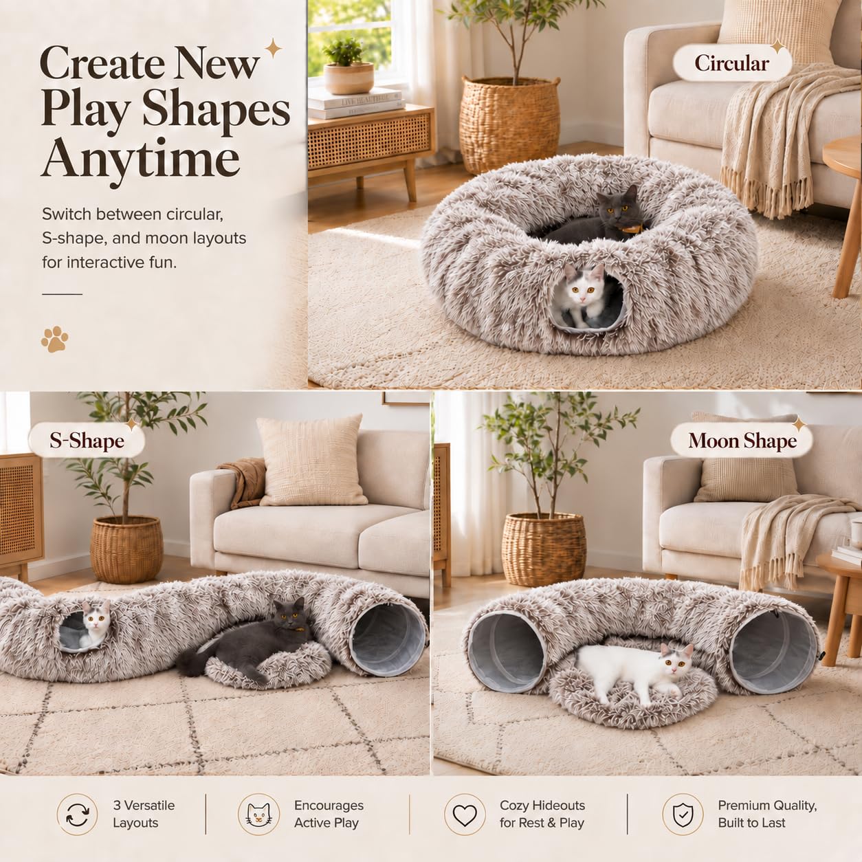 LUCKITTY intérieur coussin amovible, facilite le nettoyage et confort