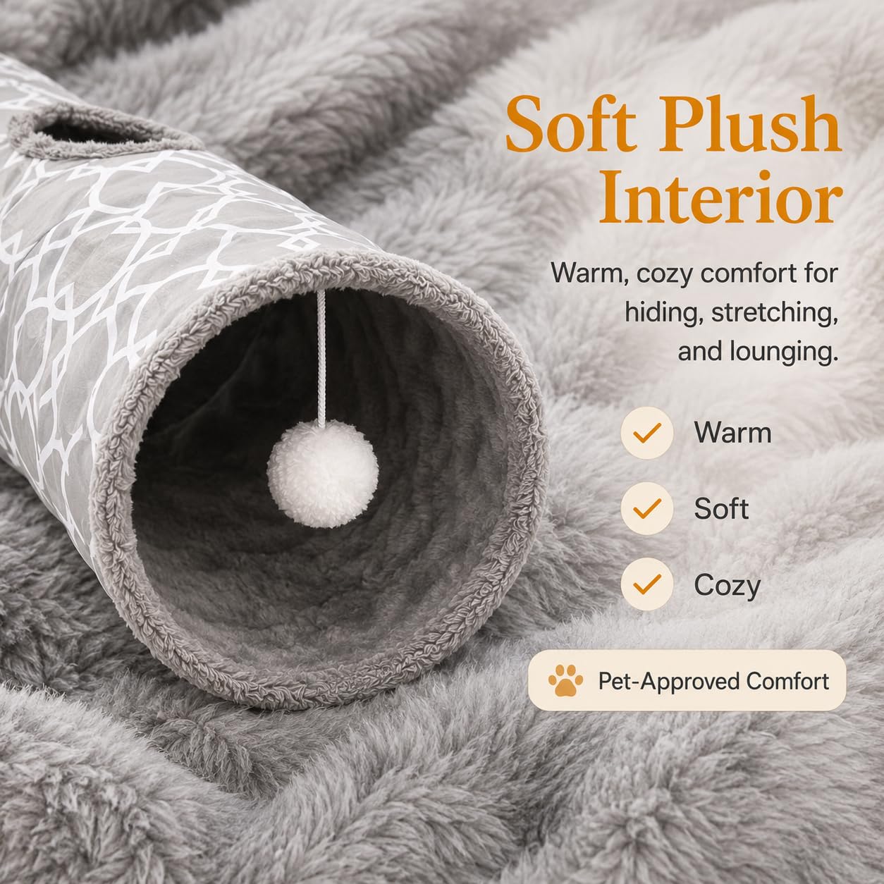 LUCKITTY intérieur en peluche doux pour confort et jeu silencieux
