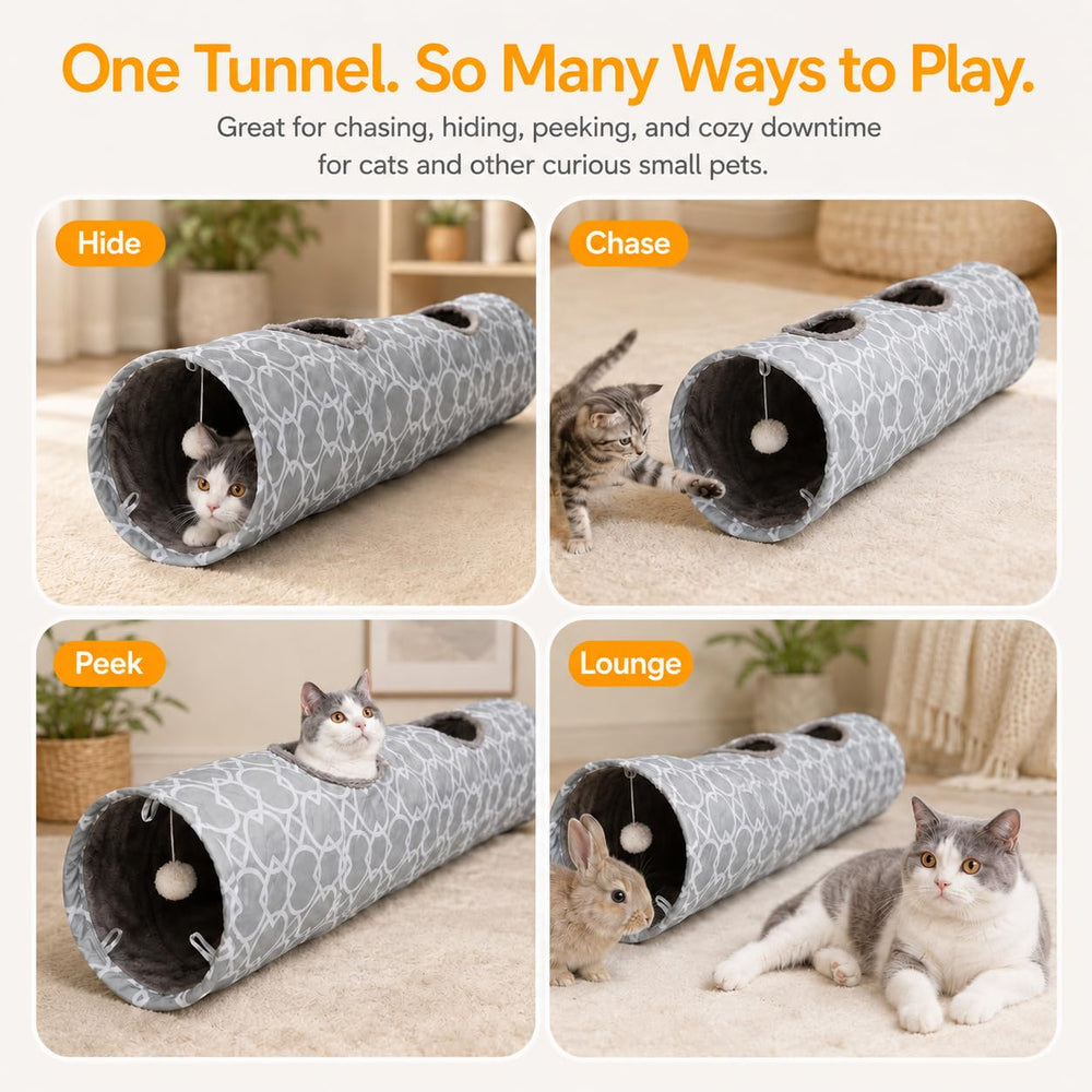 LUCKITTY tunnel en situation avec chat jouant pour enrichir l’espace