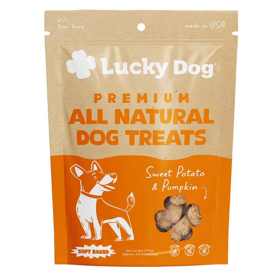 Lucky Dog emballage avant montrant forme trèfle et bénéfice pratique
