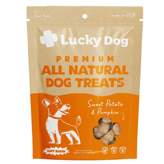 Lucky Dog emballage avant montrant forme trèfle et bénéfice pratique