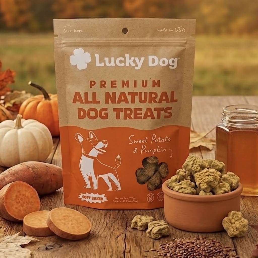Lucky Dog étiquette ingrédients claire mettant en avant ingrédients naturels