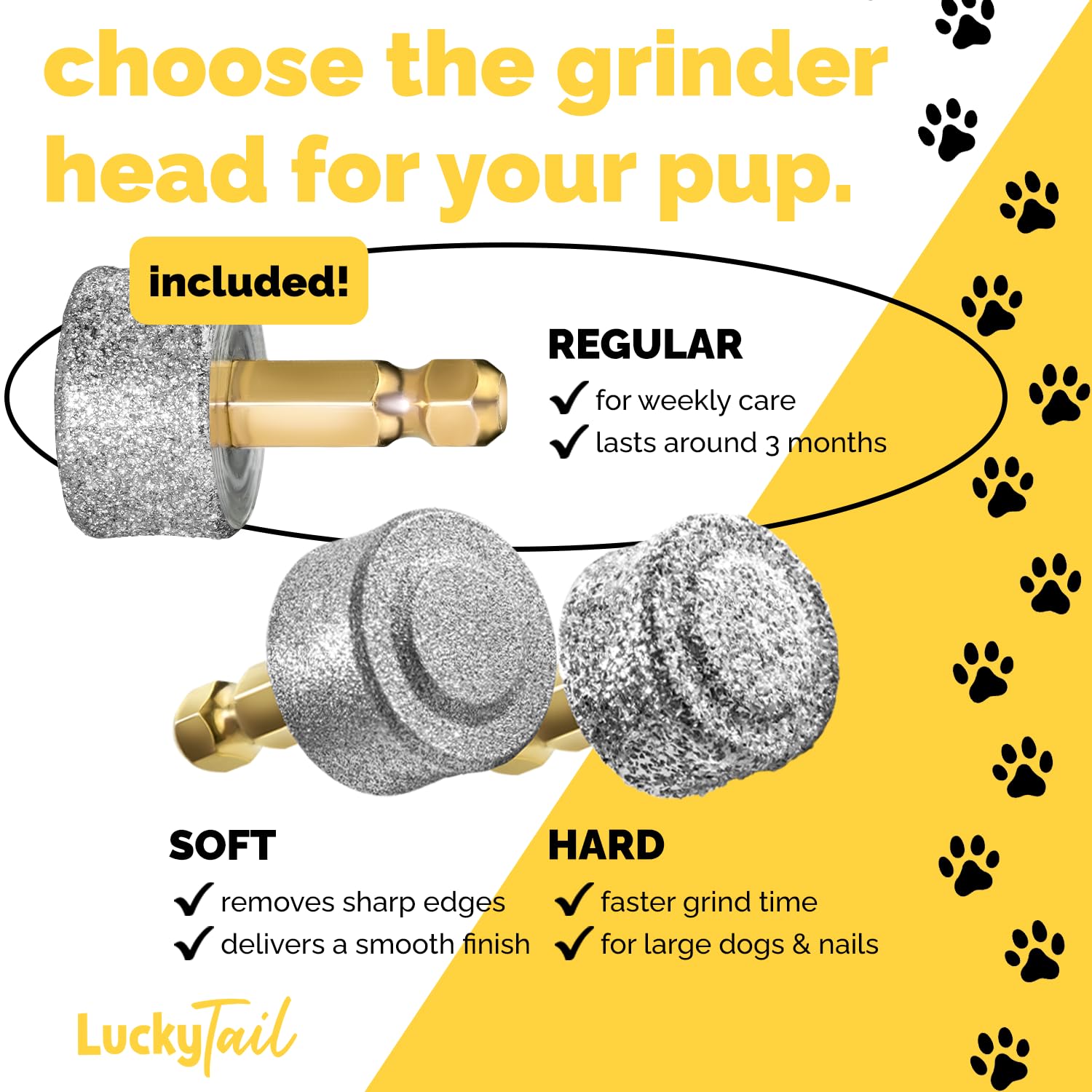 LUCKY TAIL gros plan diamant offrant abrasion rapide