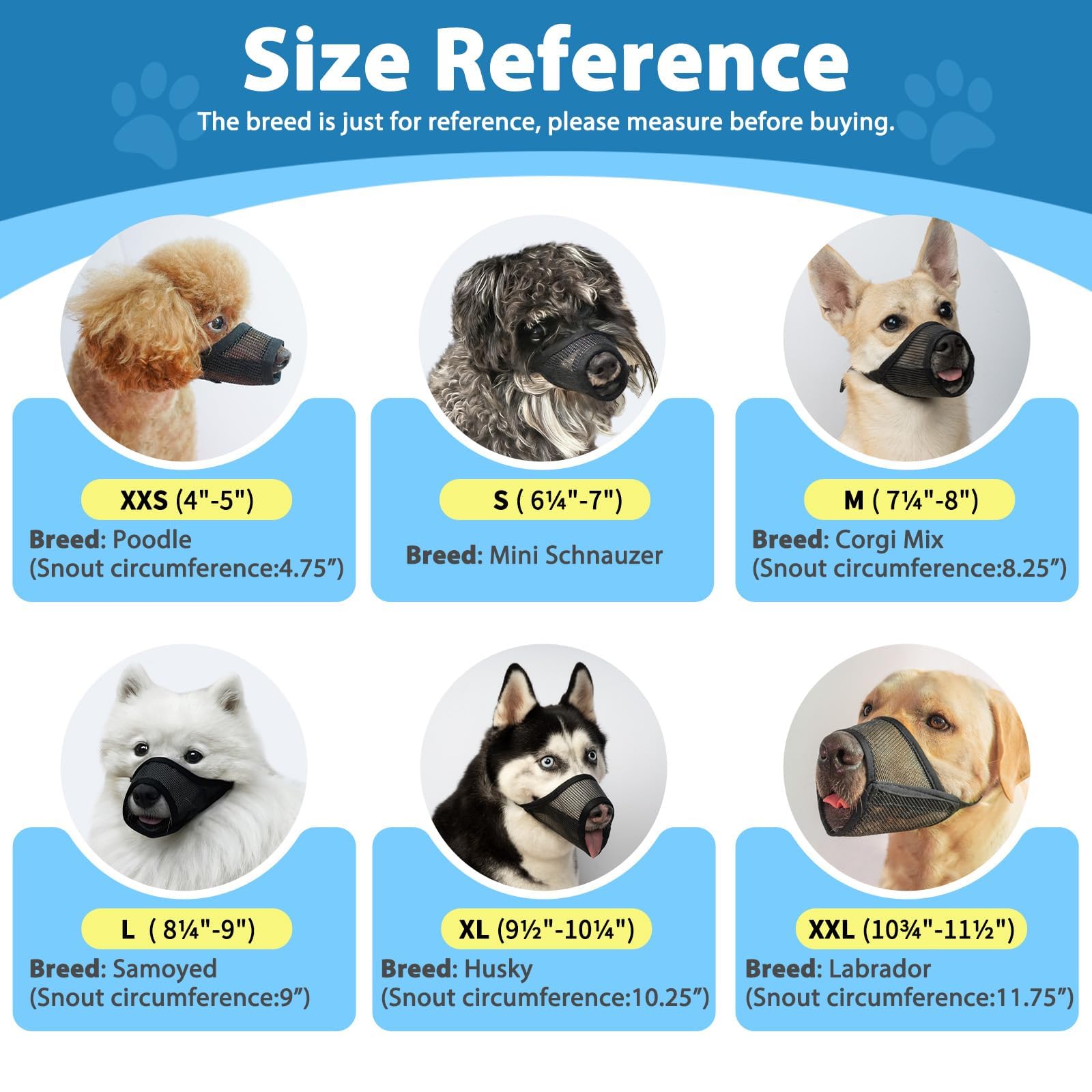 LUCKYPAW muselière ajustée sur le profil d’un chien pour maintien sûr