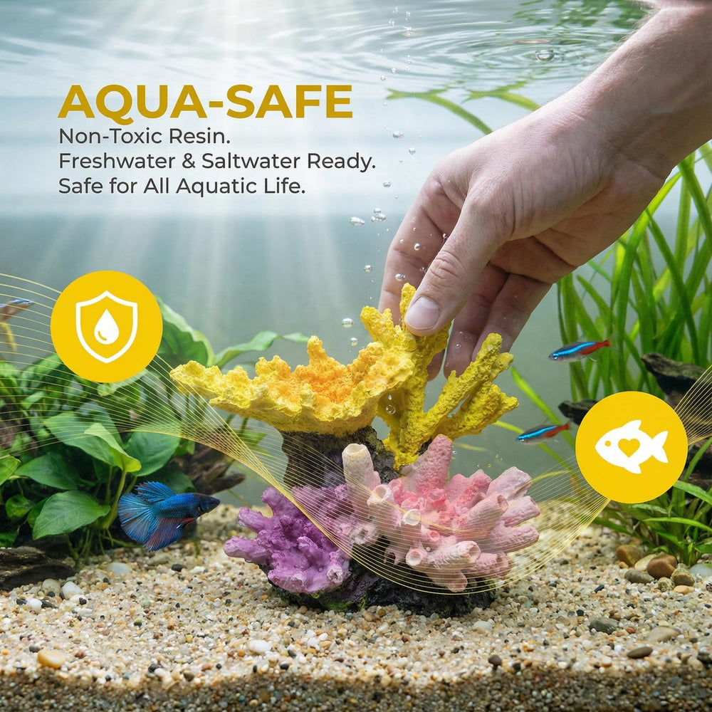 Ludzucy angle sur l'étiquette matériau résine sûr pour aquarium