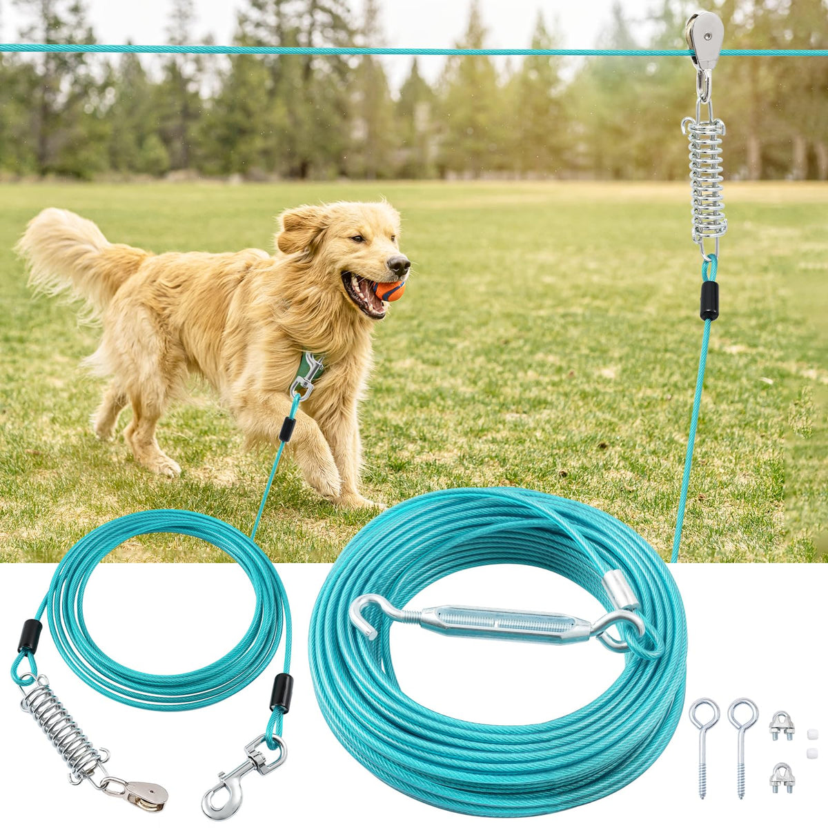 LUFFWELL devanture du produit bleu montrant la longueur et la robustesse