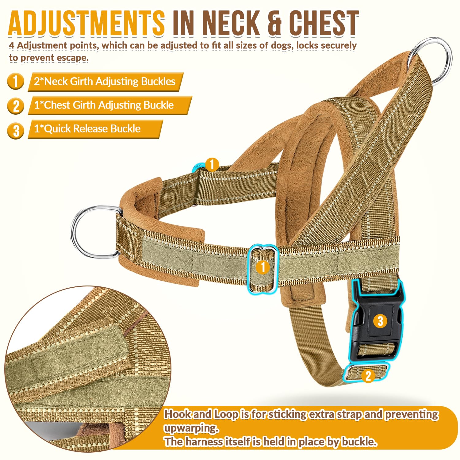 Lukovee harnais détail clip frontal pour réduire le tirage