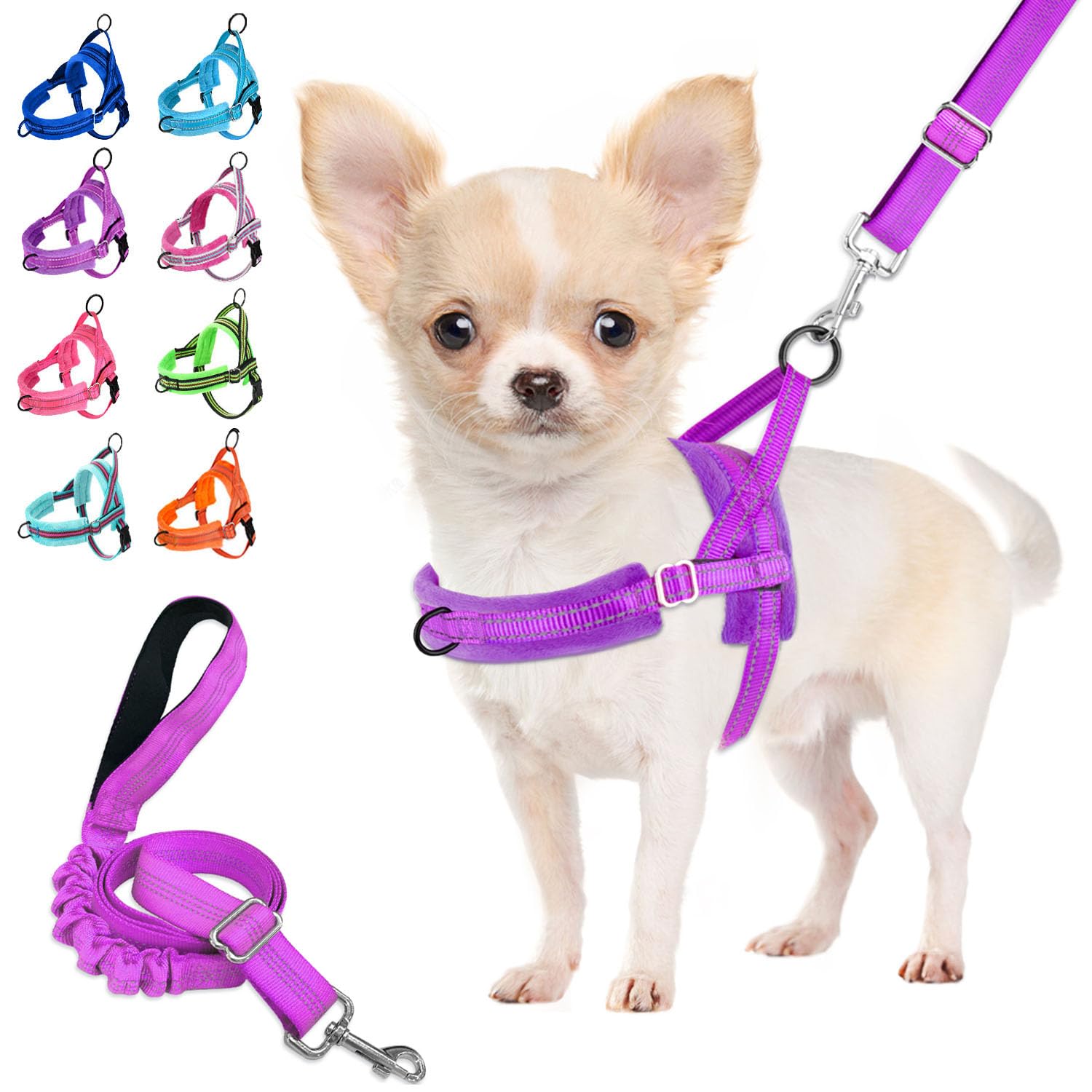 Lukovee harnais petit chien face montrant maintien et confort