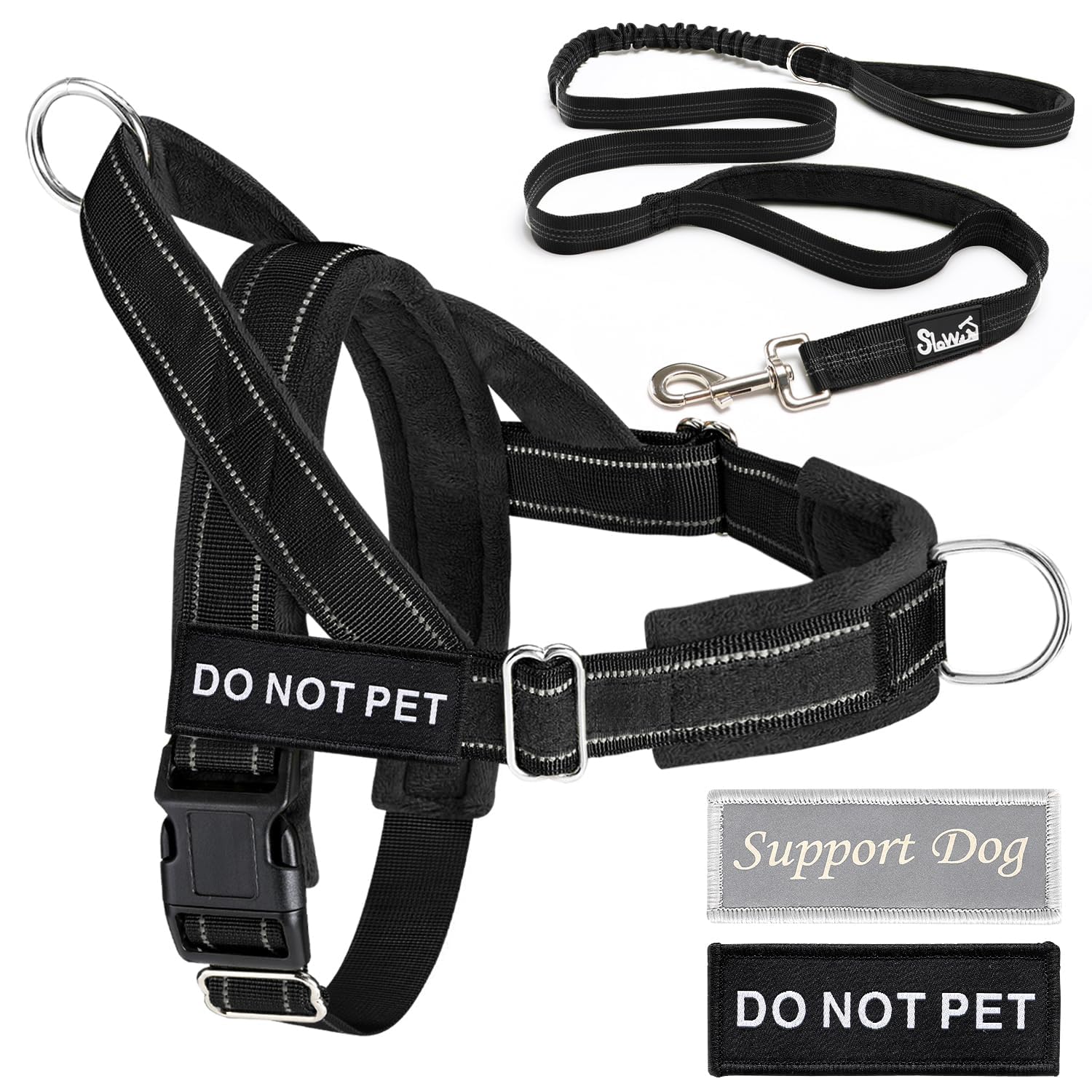 Lukovee patches velcro inclus SUPPORT DOG et DO NOT PET pratiques et réfléchissants