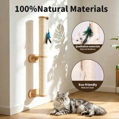 Lulu's World gros plan sisal dense et naturel, surface résistante pour griffades