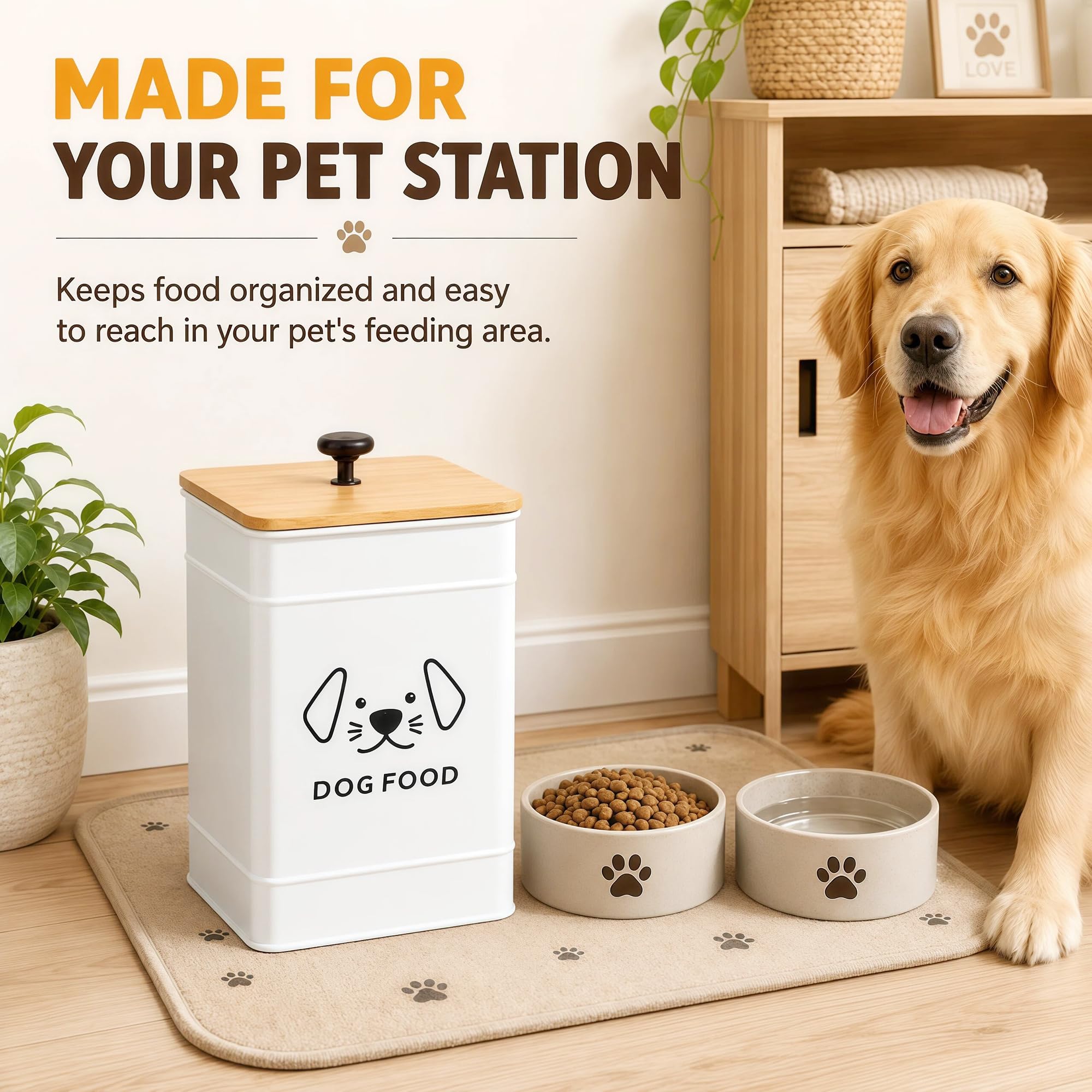Lunacturient motif chien sur boîte, rangement esthétique pour propriétaires
