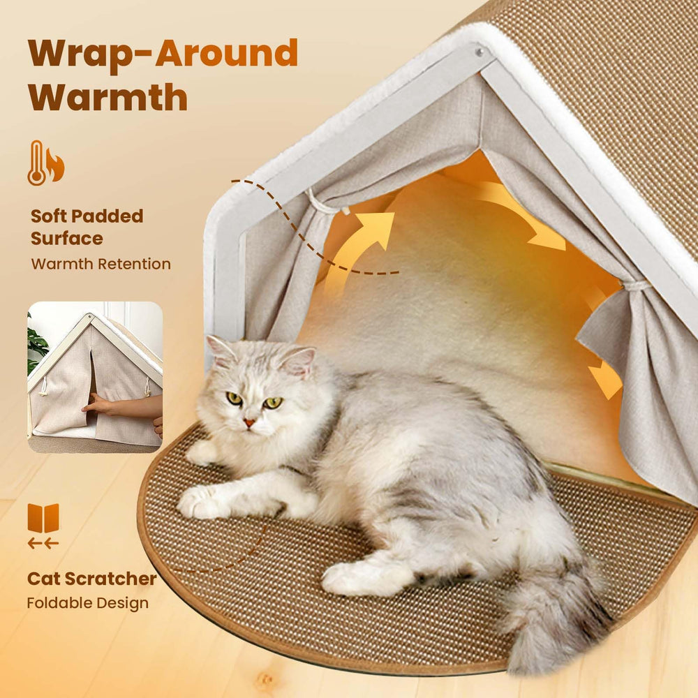 LUNNTE chat dans cabane espace intime et sécurisé