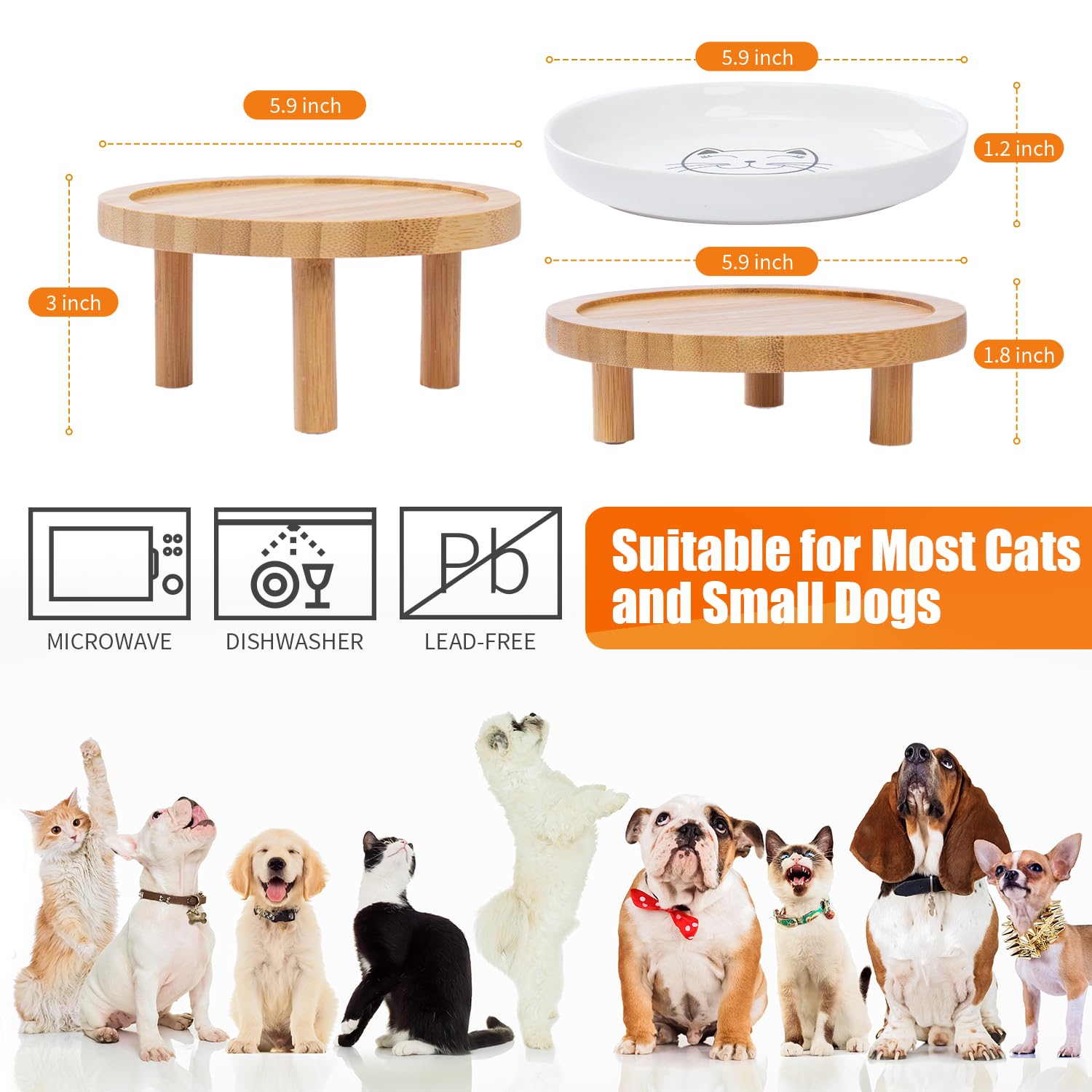 Lusifaco support bambou robuste réglable pour confort du chat