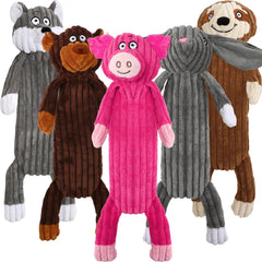 Luudoogs emballage face montrant cinq jouets pour une garde organisée