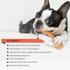 LuvChew chiot mâchant un os, favorise mastication saine et divertissement