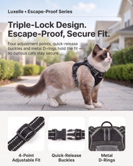 Luxelle harnais arrière avec poche tracker visible pour sécurité rapide