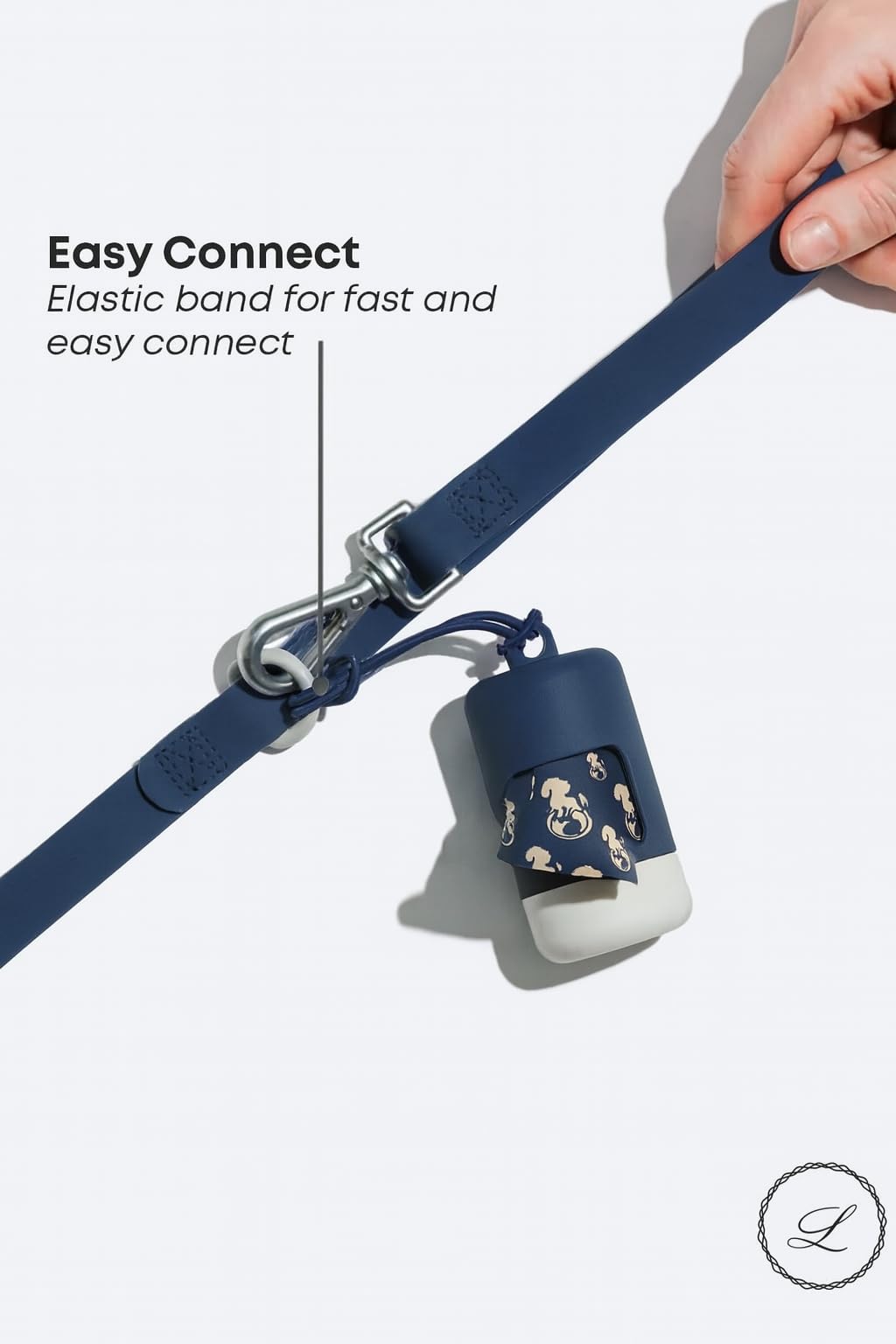 LuxurYou sangle élastique attachée à une laisse, fixation silencieuse