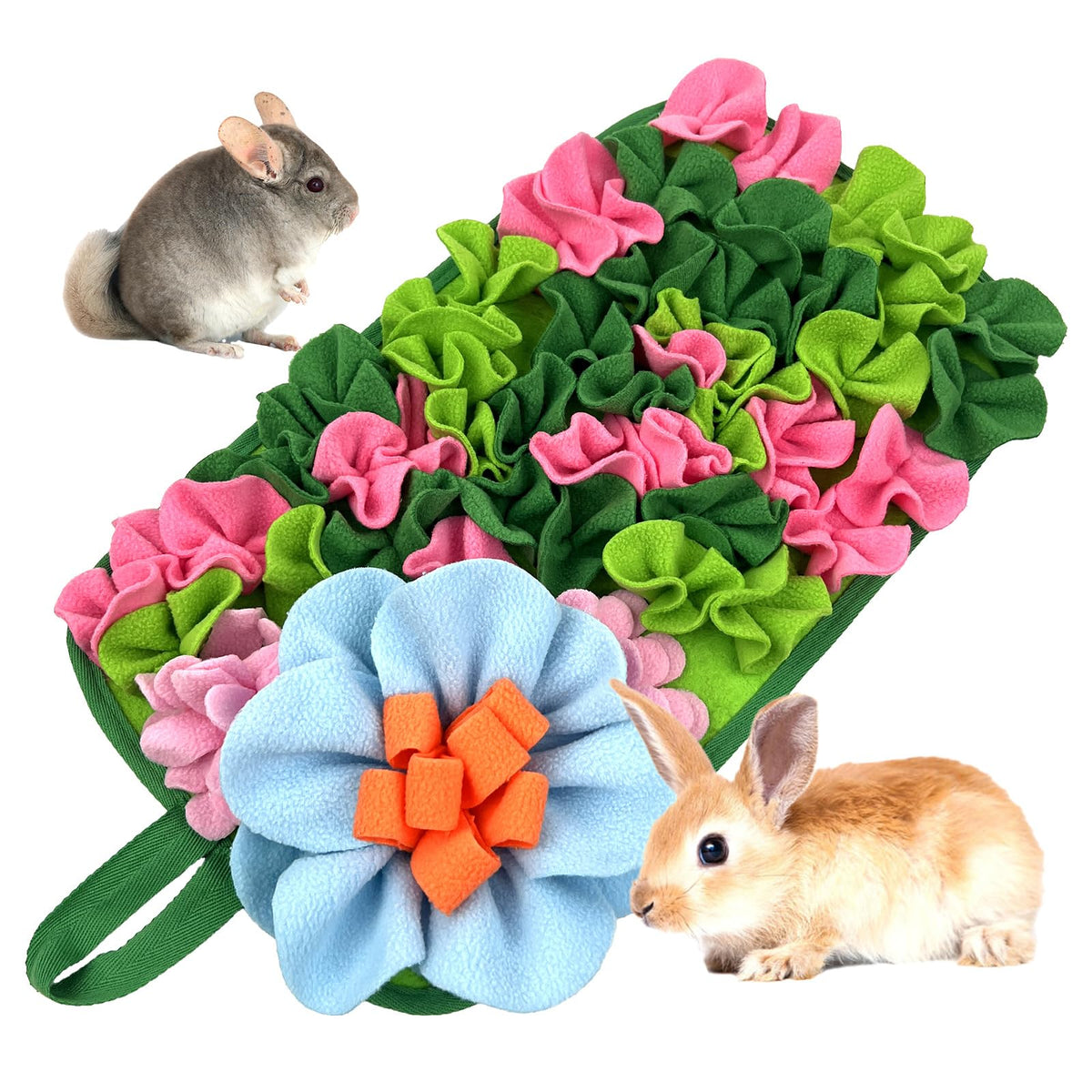 LWINGFLYER tapis face avant vert fleurs, attire et amuse les petits animaux