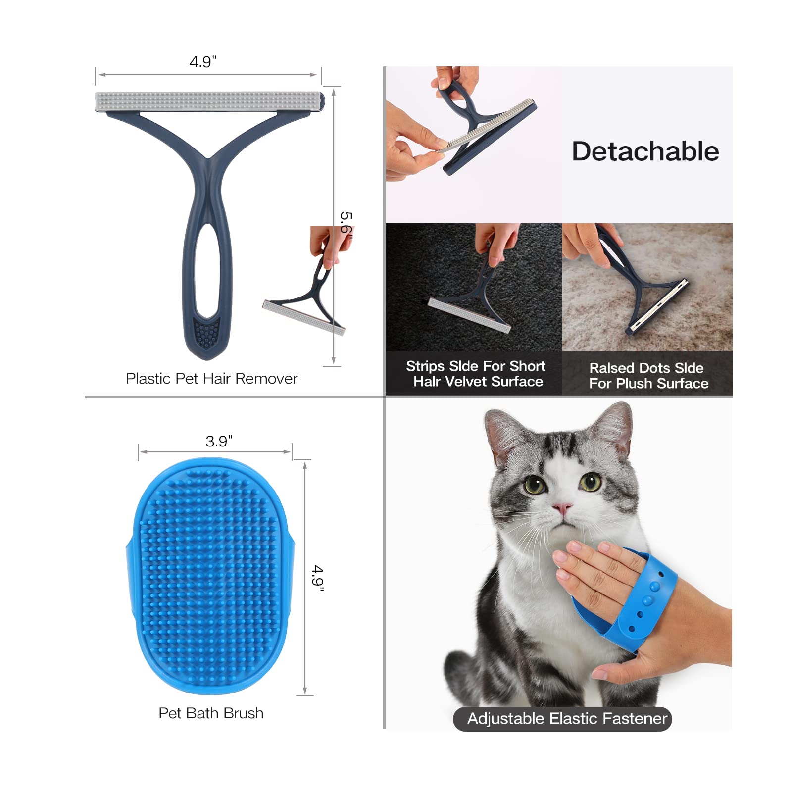 LYONGSMENT brosse de bain TRP massant le pelage et répartissant shampoing