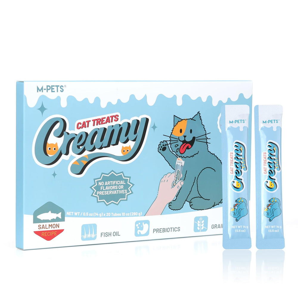M-PETS emballage avant affichant 20 tubes et bénéfice oméga‑3