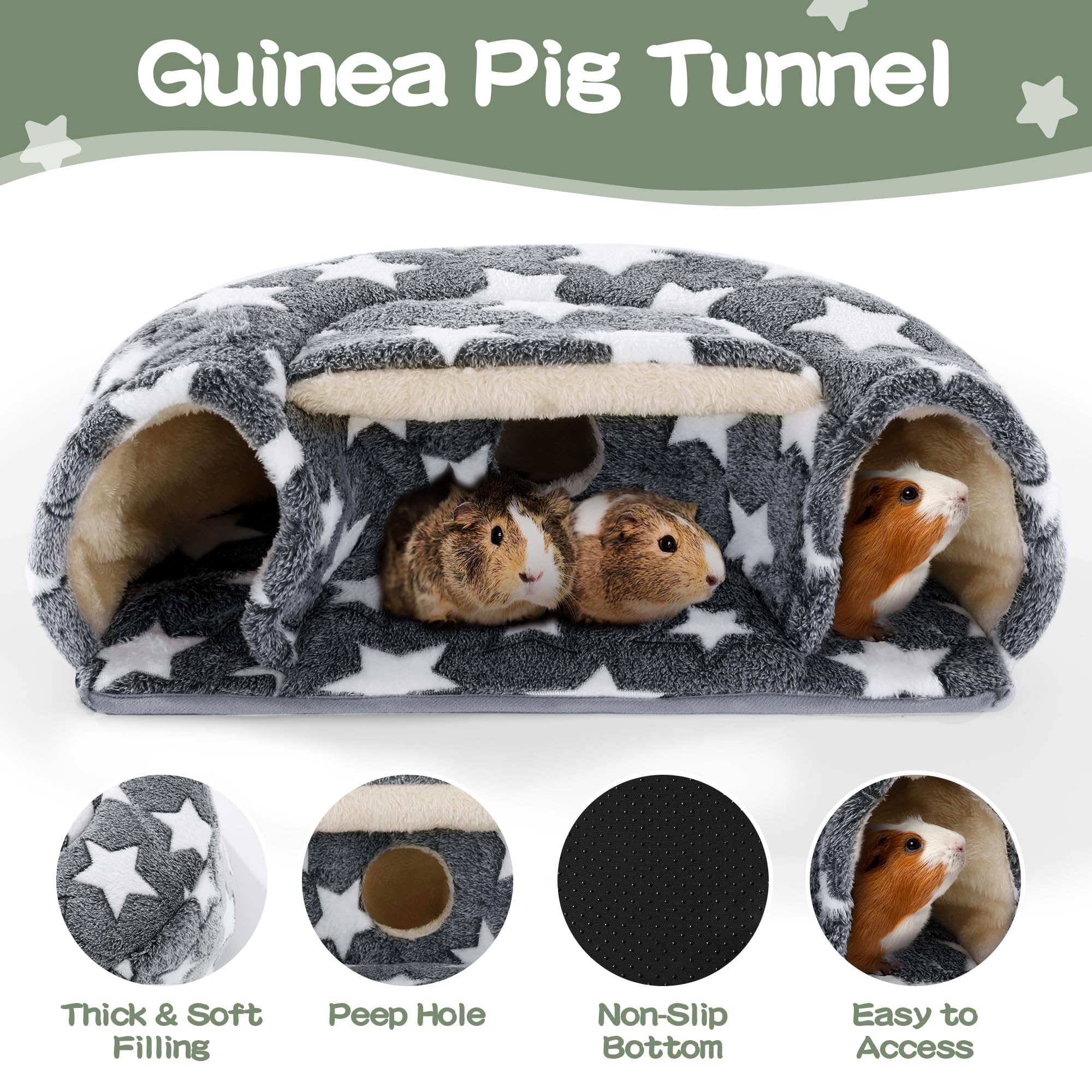 MABOZOO scène d'enclos cosy intégrant maison et tunnel pratiques