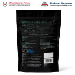 Mad Barn spirulina gros plan de la texture poudreuse pour une bonne dispersion et appétence