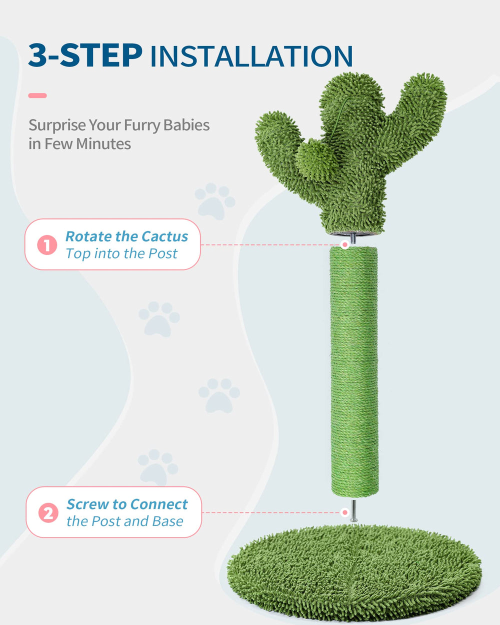 Made4Pets chat utilisant le cactus encourage étirements naturels