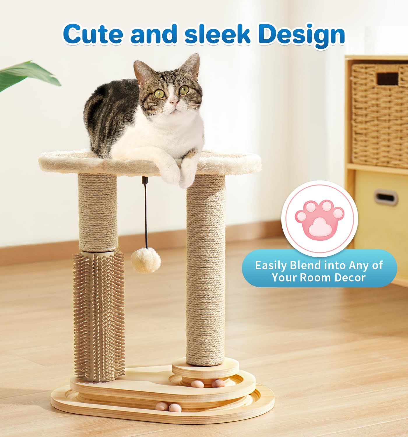 MADE 4 PETS griffoir en situation salon intégrant design compact
