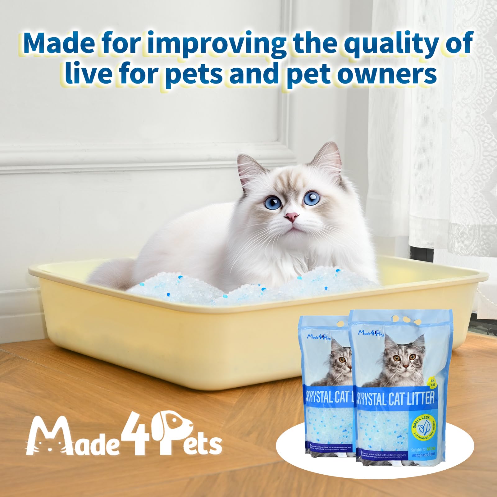 Made4Pets salle de séjour avec bac montrant une intégration discrète et propre