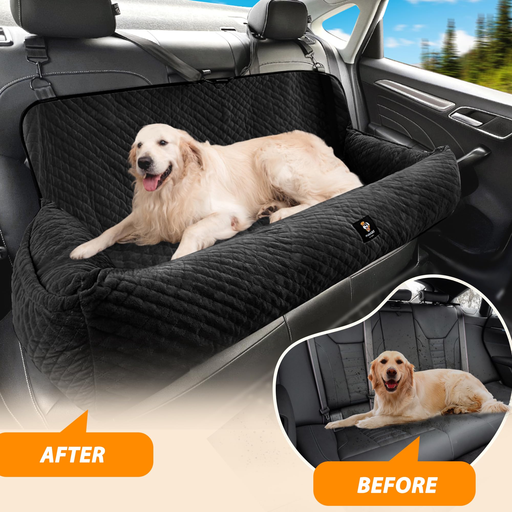 MagicFox siège dans un SUV en voyage, confort durable pour longues distances