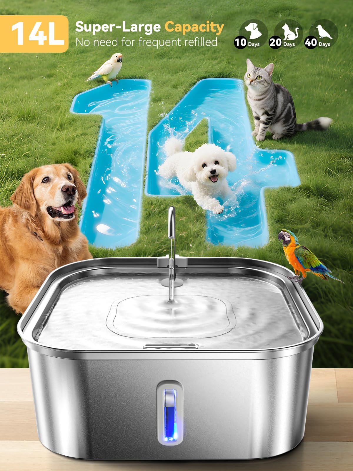 MAILOFY fenêtre visible niveau d'eau pratique pour vérifier autonomie sans ouvrir