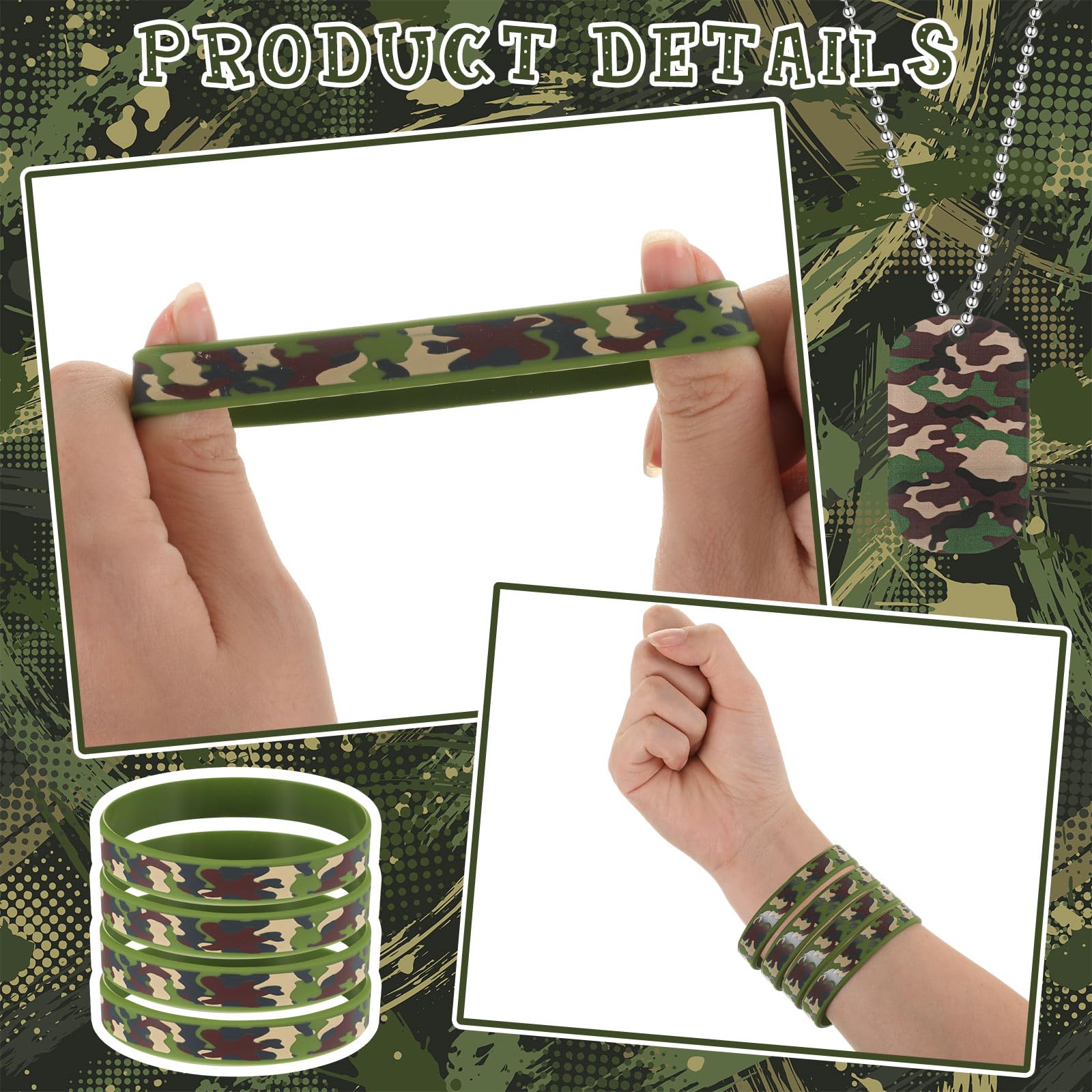 Maitys bracelet caoutchouc camouflage confortable pour activités