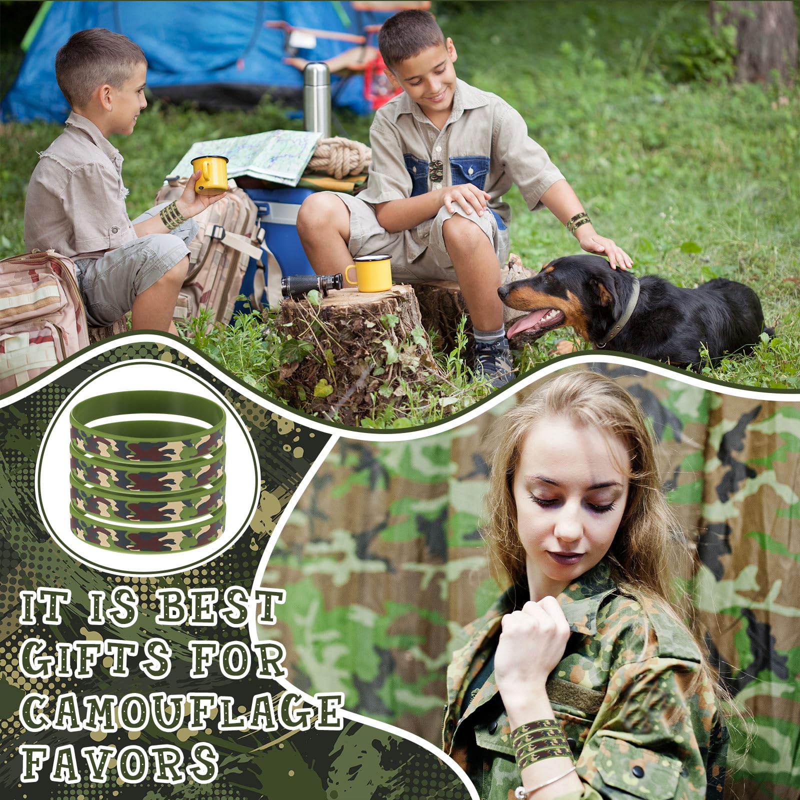 Maitys dog tag porté autour du cou, style camo valorisé