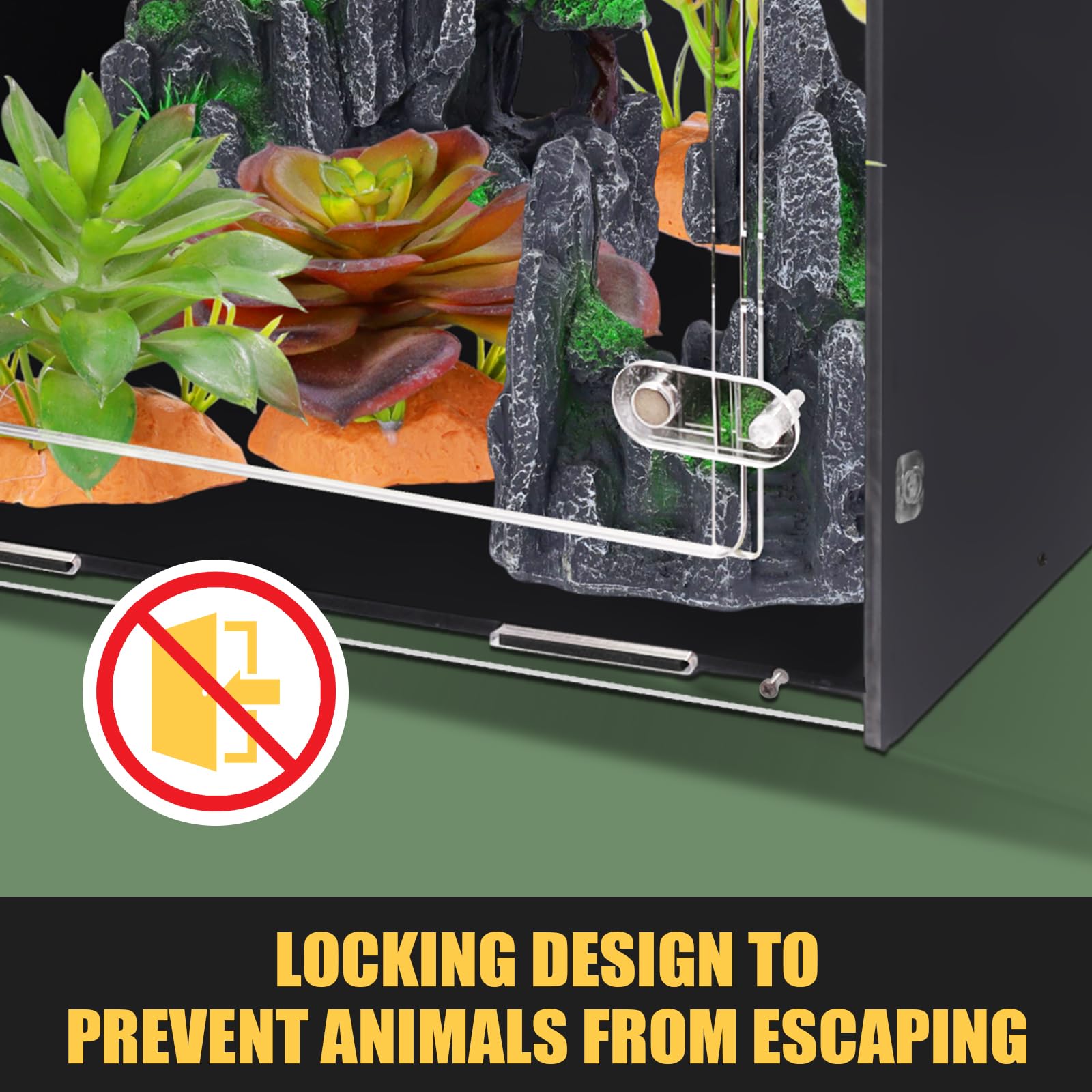 maiyuolg terrarium installé en intérieur offrant un habitat discret