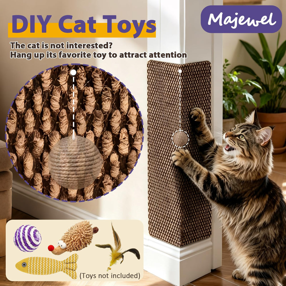 Majewel grattoir installé en usage avec chat encourage l'activité et l'étirement