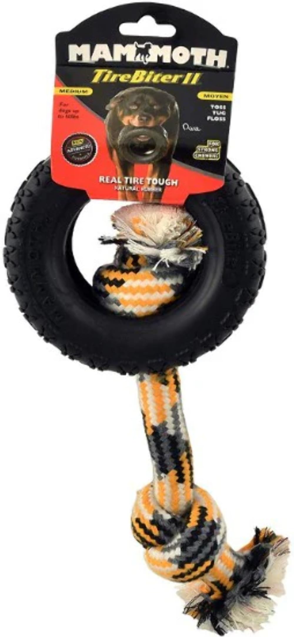 Mammoth TireBiter vue de face montrant la forme pneu et durabilité pour jeux longs