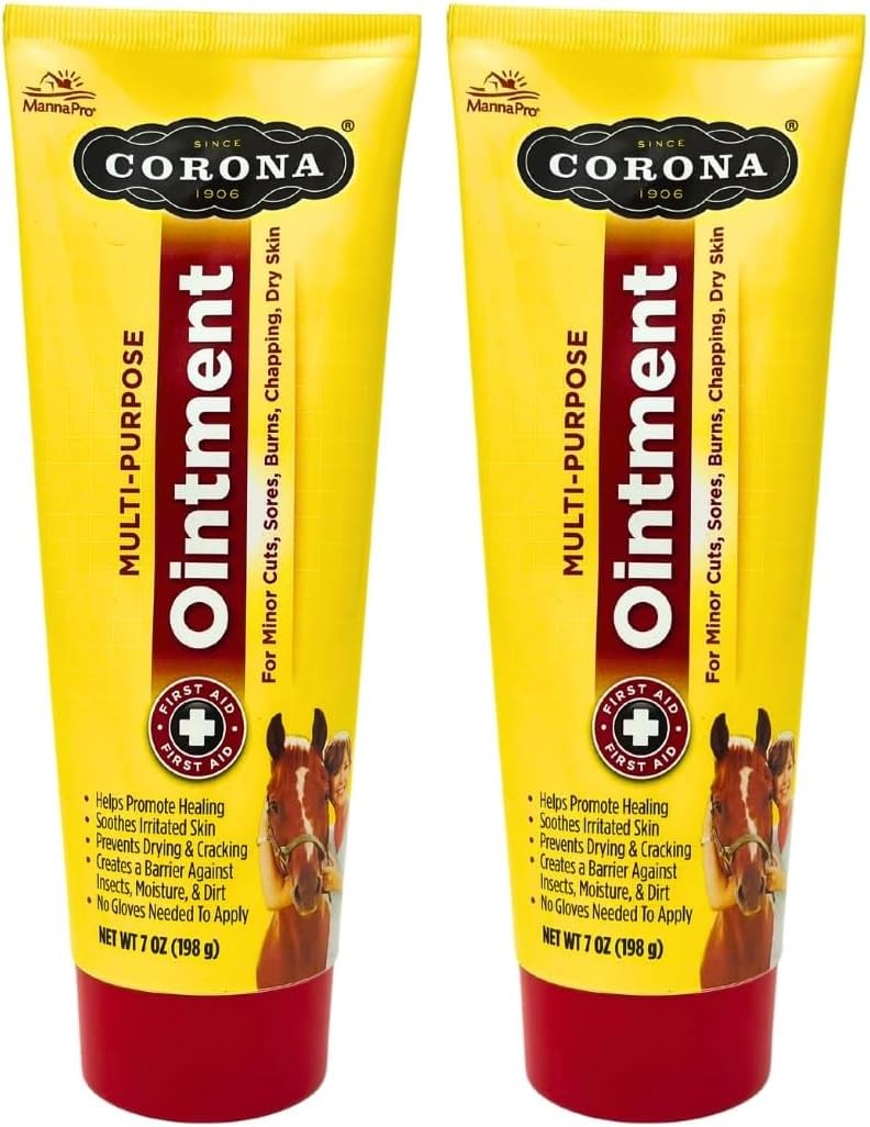 Manna Pro Corona Ointment emballage avant montrant le tube pratique et durable