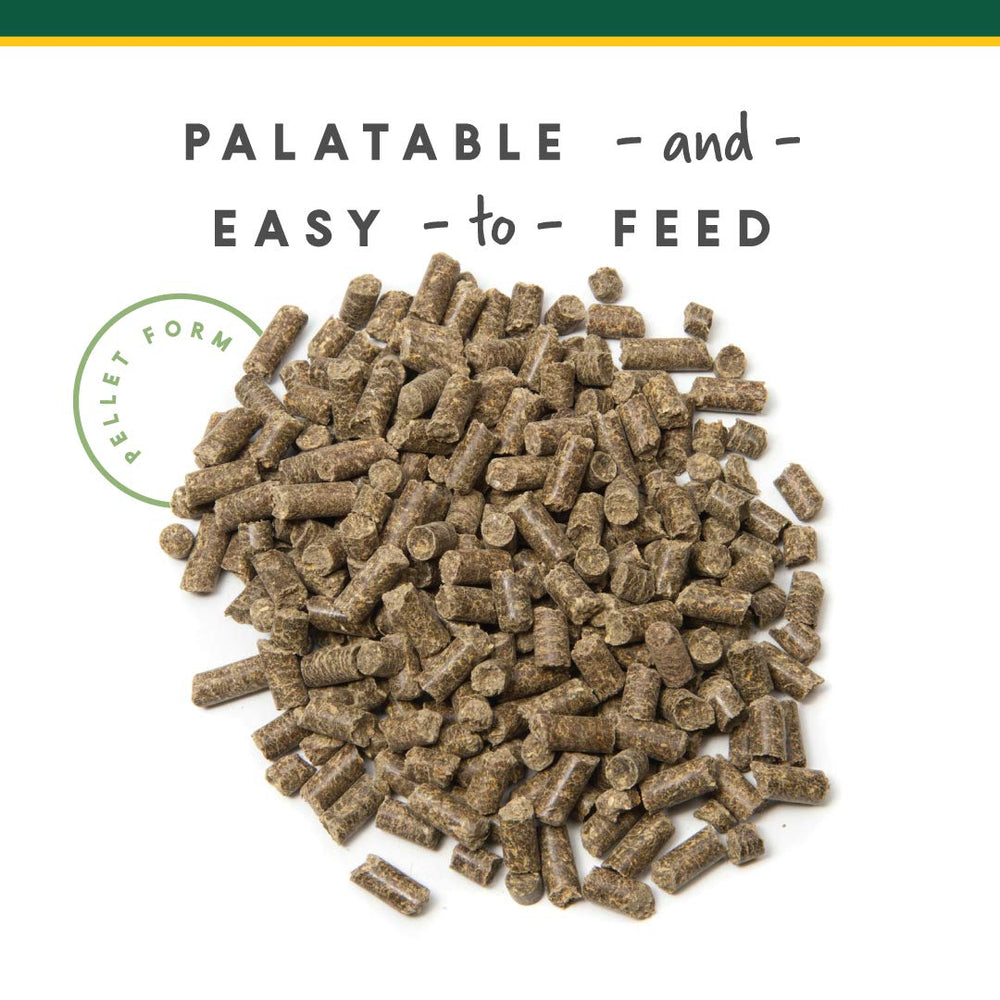 Manna Pro Corta-Flx seau ouvert montrant quantité et présentation pellets